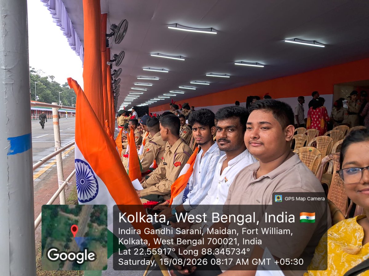 vjrcsmc's tweet photo. VJRC Participation at Red Road Rally: VJRC enthusiastically participated in the Independence Day Rally at Red Road, Kolkata, organized by the Govt. of W.B. on 15.08.2026. The participation reflected the college’s patriotic spirit, with teachers, students &amp; staff. https://t.co/KBg1y7TYIm