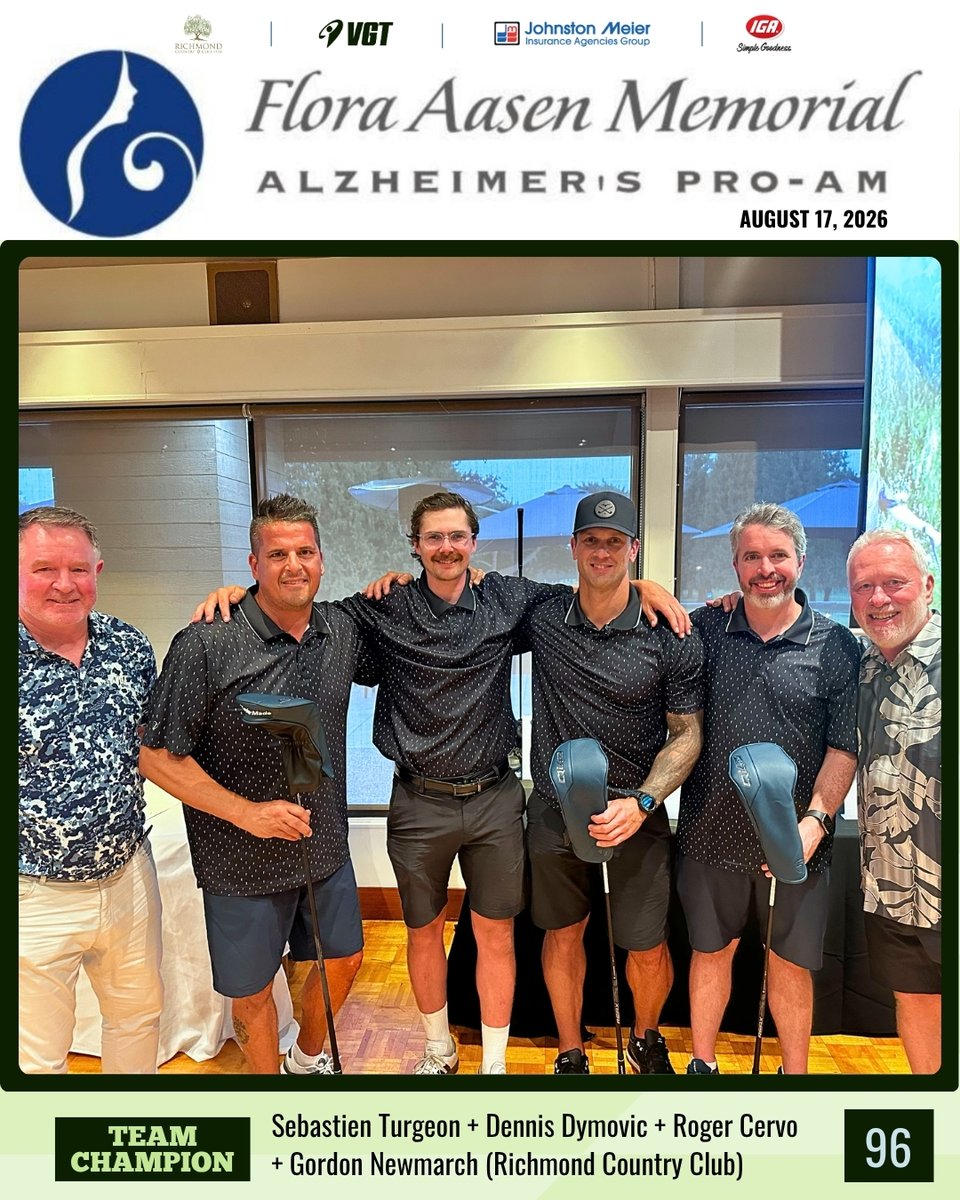 VanGolfTour's tweet photo. Flora Aasen Memorial Alzheimer's Pro-Am Results! 
Pro Champ: Mike Belle fires a blistering -9 (63) to win by 3 over Jeevan Sihota, taking the $5,000 top prize! 
Team Champs: Sebastien Turgeon, Dennis Dymovic, Roger Cervo &amp; Gordon Newmarch (Richmond CC) win with 96 Stableford pts! https://t.co/e63WvVdxgv