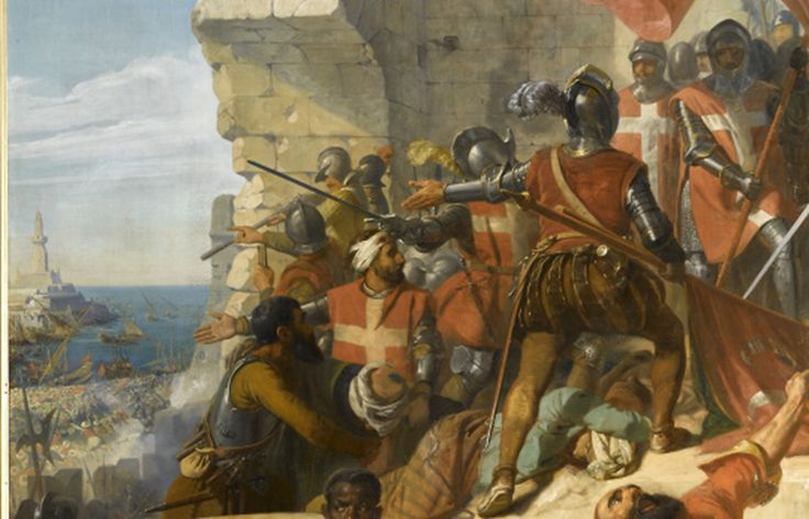 Clint_Davey1's tweet photo. The decisive moment in the Siege of Malta (1565) was when the Ottomans were assaulting Fort St. Michael and Birgu with 8,000 men and head nearly broken through, with hand-to-hand fighting amidst the rubble.
All hope for the Knights was lost.
But the Ottomans had not dealt with the small garrison in the city of Mdina, further south.
150 cavalry from Mdina raided the Ottoman camp and field hospital.
They announced "victory" and their confidence made it seem like a huge relief force had arrived.
The Turks panicked and broke off their assault, pulling back to defend their rear areas.
Such a cinematic moment in history - a tiny cavalry charge turning the tide of a huge battle with civilisational importance.
No wonder Mel Gibson is making a movie about this.