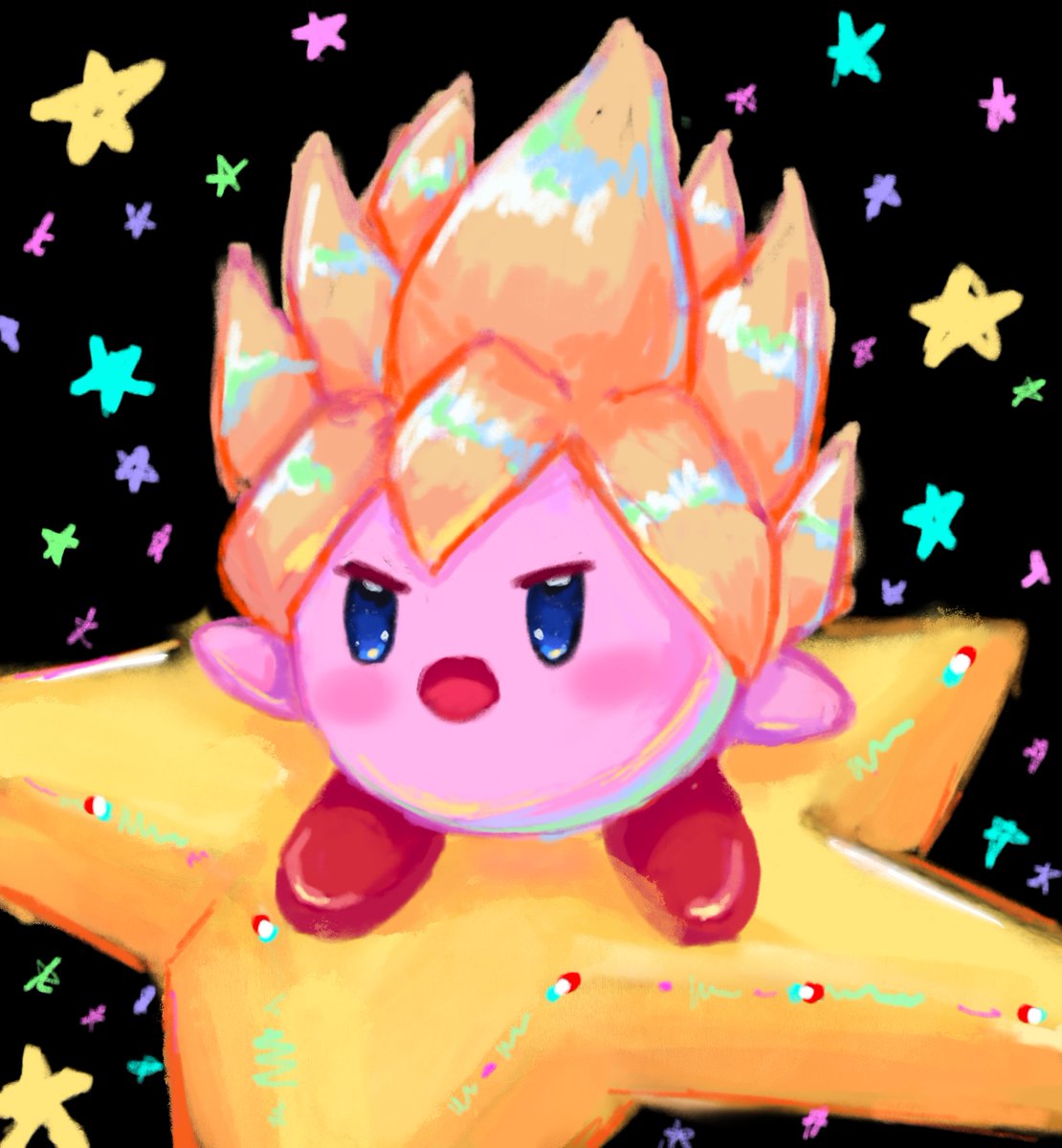 simpleRuse's tweet photo. super saiyan goku kirby https://t.co/Ii3huIrZLC
