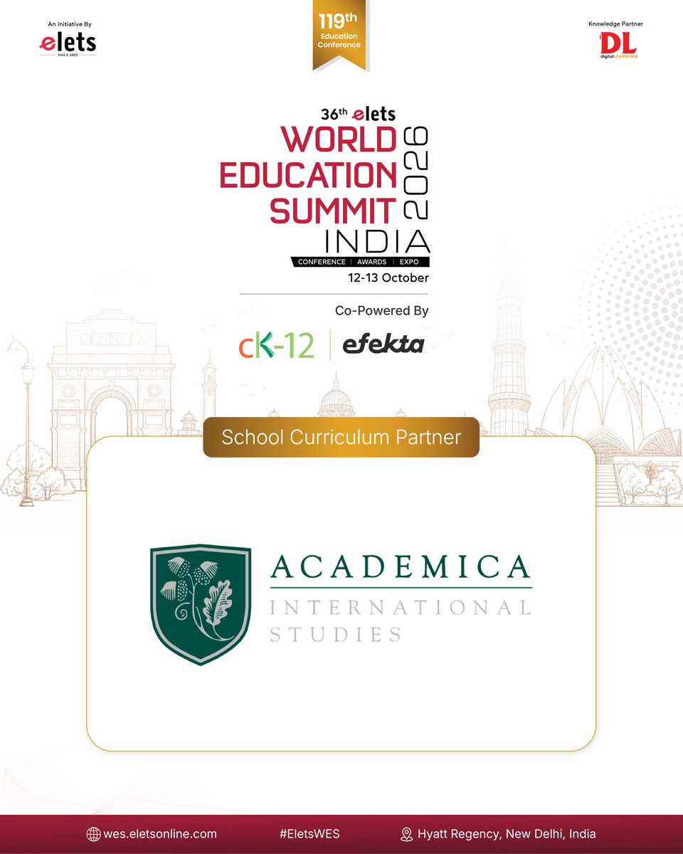 dl_magazine's tweet photo. We are delighted to announce that Academica International Studies has joined ๐๐๐ญ๐ก ๐๐ฅ๐๐ญ๐ฌ ๐๐จ๐ซ๐ฅ๐ ๐๐๐ฎ๐๐๐ญ๐ข๐จ๐ง ๐๐ฎ๐ฆ๐ฆ๐ข๐ญ ๐๐๐๐ as our School Curriculum Partner.
๐๐ง๐ช๐ฎ๐ข๐ซ๐ ๐๐จ๐ฐ: https://t.co/lcmBrSe8cb
#WorldEducationSummit #NavneetTOPTECH #EdTech https://t.co/XWLC5h77c3