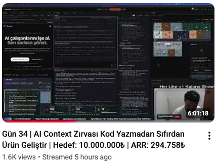 muratifyai's tweet photo. Gün 34. ARR 294.758₺

Canlı yayında AI ekibim neler yaptı?: 30+ görev, 7+ yeni AI motoru, 1 Intel Mac sürümü, 1 video-izleme skilli ve dahası...

Kötü haber: analitiğim günlerdir veri göndermiyormuş, key'i prod'a koymayı unutmuşum, ekip buldu düzeltti😅 

Patron olmak güzelmiş😎 https://t.co/1HF3kLdPTK