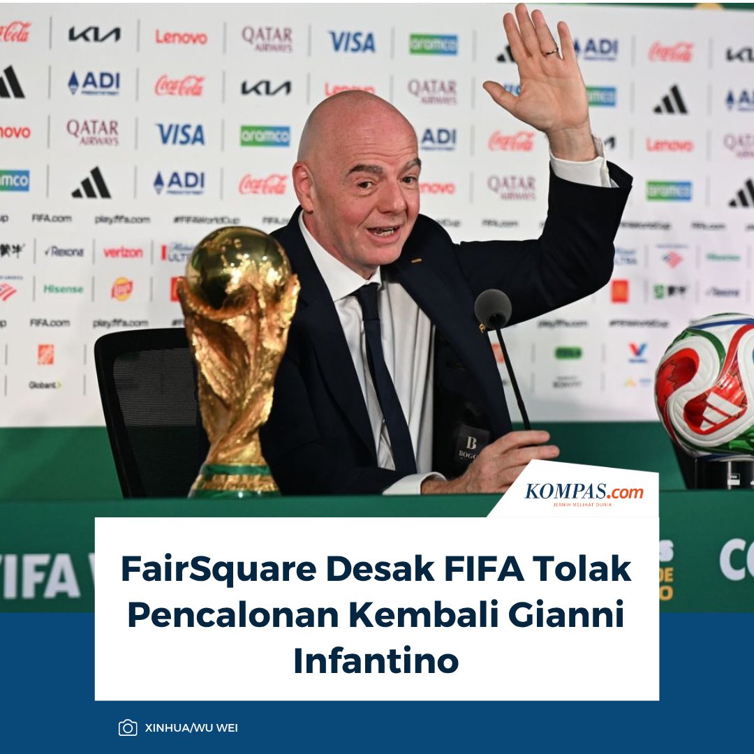 kompascom's tweet photo. Baca di sini: https://t.co/pJjKJkXmaO
Lembaga hak asasi manusia, FairSquare, secara resmi melayangkan desakan agar FIFA menetapkan bahwa Gianni Infantino sudah tidak memenuhi persyaratan untuk kembali mencalonkan diri sebagai presiden.
~RZ #FIFA #FairSquare #GianniInfantino https://t.co/Ktkwkn9ovf