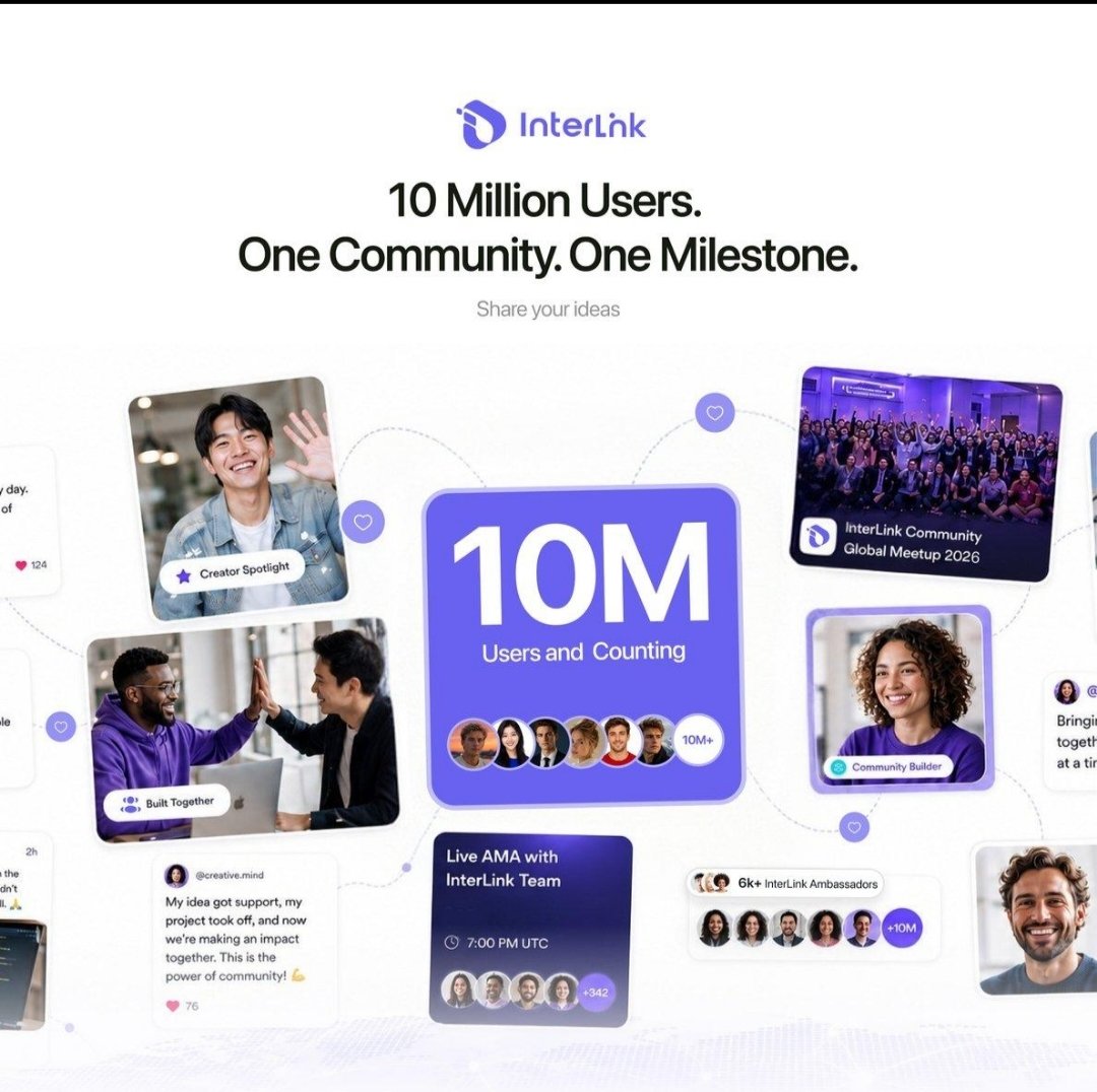 vuggu2875's tweet photo. The latest publicly visible information shows:
InterLink Network app was updated around July 22–23, 2026. �
Google Play
The official InterLink site currently shows 9M+ InterLink IDs and 7M+ verified InterLink users. �
Interlink

#interlink #ITLG #ITL #INTERLINKAMBSSEDOR https://t.co/yF142L694f