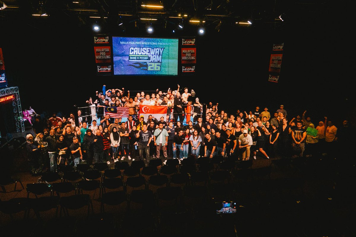 MYProWrestling's tweet photo. Thank you to everyone who attended CAUSEWAY JAM ‘26 👏👏
We hope you enjoyed your time & we cannot wait to see everyone again at our next event!
📸 kaixven01
#CWJ26 #MYPW
#MalaysiaProWrestling #Grapplemax https://t.co/KKbjvHSs0X
