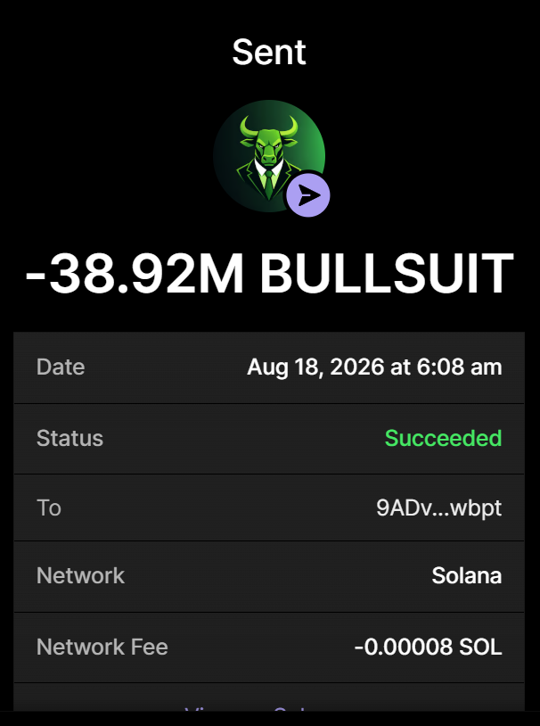 NinjaBullSol's tweet photo. ✅ Successful Purchase of 38.92 Million $BULLSUIT FOR 0.99544 $SOL

TX - https://t.co/UpZzC35kMi

BUY $BULLSUIT + 100% BONUS
Send between 0.2 and 10 SOL to : 
P31bcrhLYzGfAJDJys7fDbaUYZt8n9ddZ5us7ZqmKY7

0.2 SOL = 6,000,000 $BULLSUIT
1 SOL = 40,000,000 $BULLSUIT
5 SOL = 500,000,000 $BULLSUIT

RETWEET & FOLLOW FOR 100,000 $BULLSUIT