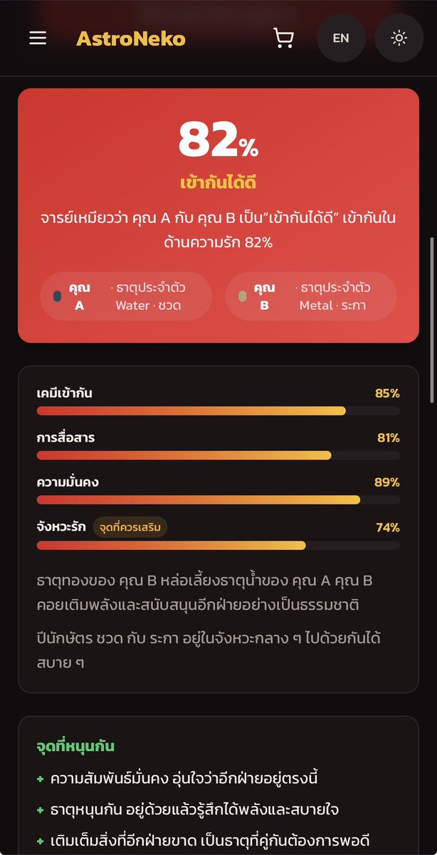JarnMeow's tweet photo. นอกจากดูดวงปาจื่อฟรีแล้ว ยังมีฟีเจอร์อื่นๆอีกเยอะให้ลองนะ5555

ดูดวงคู่ ดวงเราเข้ากับเขาได้ดีไหม?
- คนรัก
- เพื่อน
- เพื่อนร่วมงาน

👉 https://t.co/XP6Zv1QkKj https://t.co/wbqSytYnWM