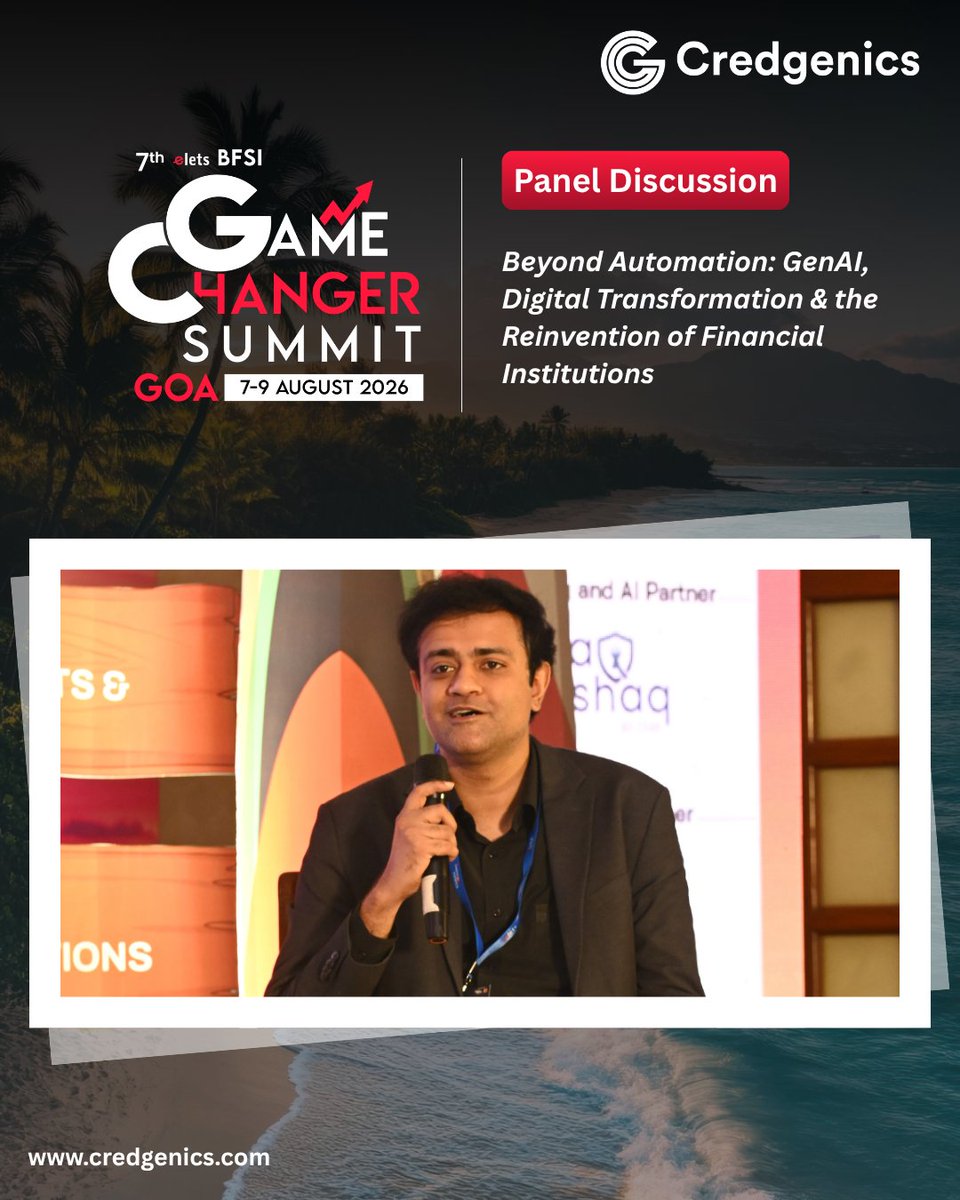 credgenics's tweet photo. At the 7th Elets BFSI Gamechanger Summit 2026, Mayank Khera, Co-founder &amp; COO, Credgenics, joined the panel discussion, “Beyond Automation: GenAI, Digital Transformation &amp; the Reinvention of Financial Institutions.”

📌 To know more, visit https://t.co/dPCaTv04oF

#debtrecovery https://t.co/5uEzDRlLme