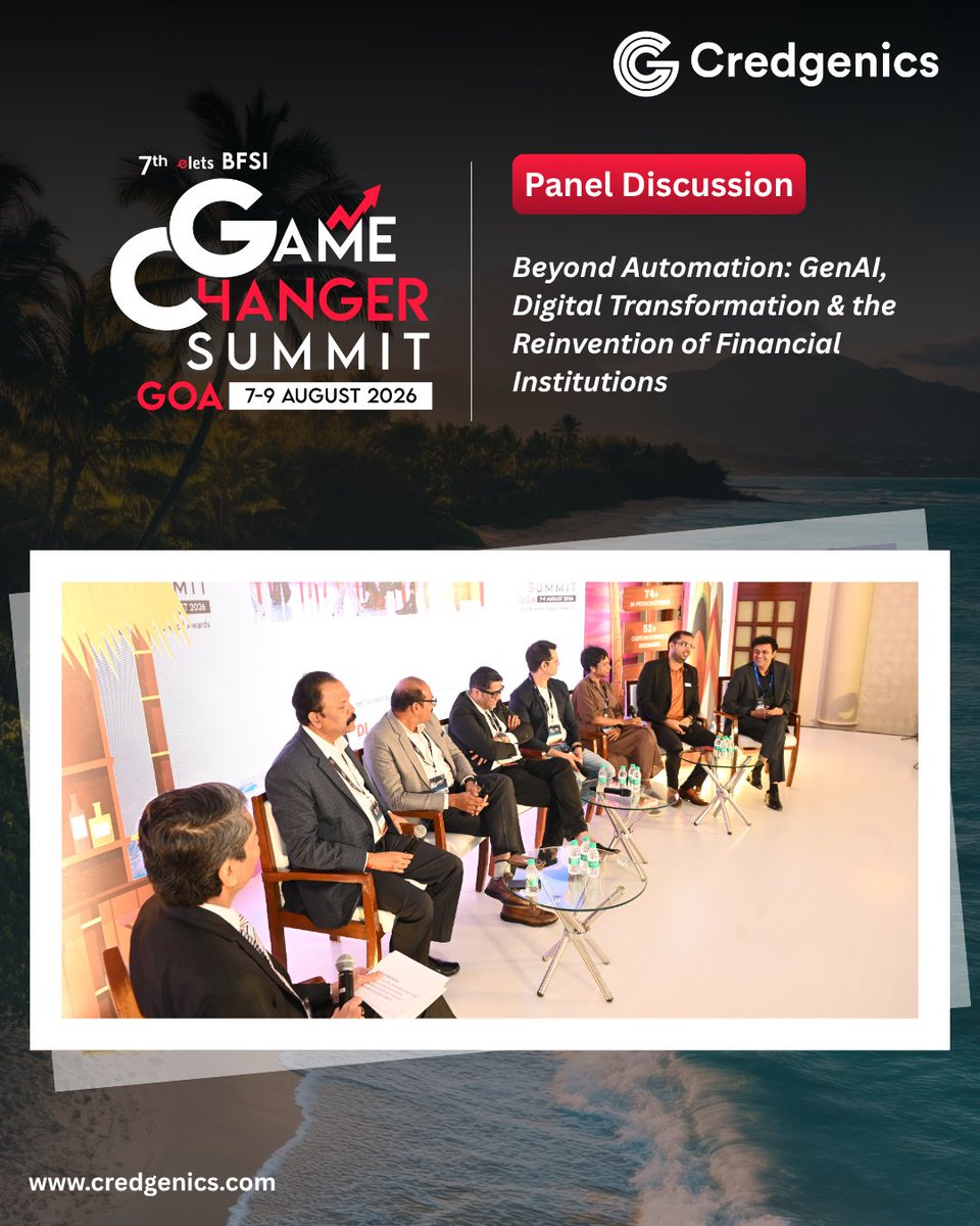 credgenics's tweet photo. At the 7th Elets BFSI Gamechanger Summit 2026, Mayank Khera, Co-founder &amp; COO, Credgenics, joined the panel discussion, “Beyond Automation: GenAI, Digital Transformation &amp; the Reinvention of Financial Institutions.”

📌 To know more, visit https://t.co/dPCaTv04oF

#debtrecovery https://t.co/5uEzDRlLme