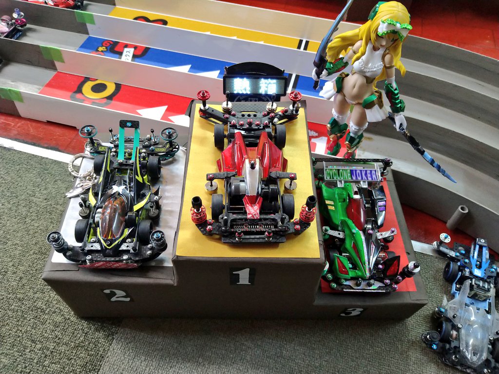 HOTBOXhobby's tweet photo. 8/16 
タミヤミニ四駆ステーションチャレンジ(ダッシュクラス)結果

優勝…ひげさん
２位…そうまさん
３位…Mr.Wさん
おめでとうございます✨🥈🥇🥉🐦‍⬛✨
#ミニ四駆
#mini4wd https://t.co/6d3g1mC83B