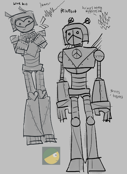 COSTAEDECAY's tweet photo. lovebot and peacebot designs #graphwar https://t.co/QF2V9EVrNV