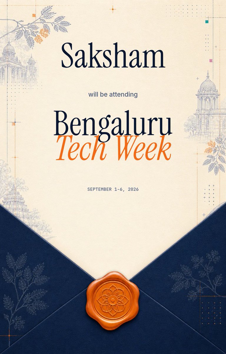jainsaksham1004's tweet photo. If you will be there, would love to connect!
I’m attending Bengaluru Tech Week 2026, a citywide week for Bengaluru’s builder community. Join me from September 1–6. #BLRTechWeek #BengaluruTechWeek https://t.co/XreJSQF7xq https://t.co/l2kEJmnswC