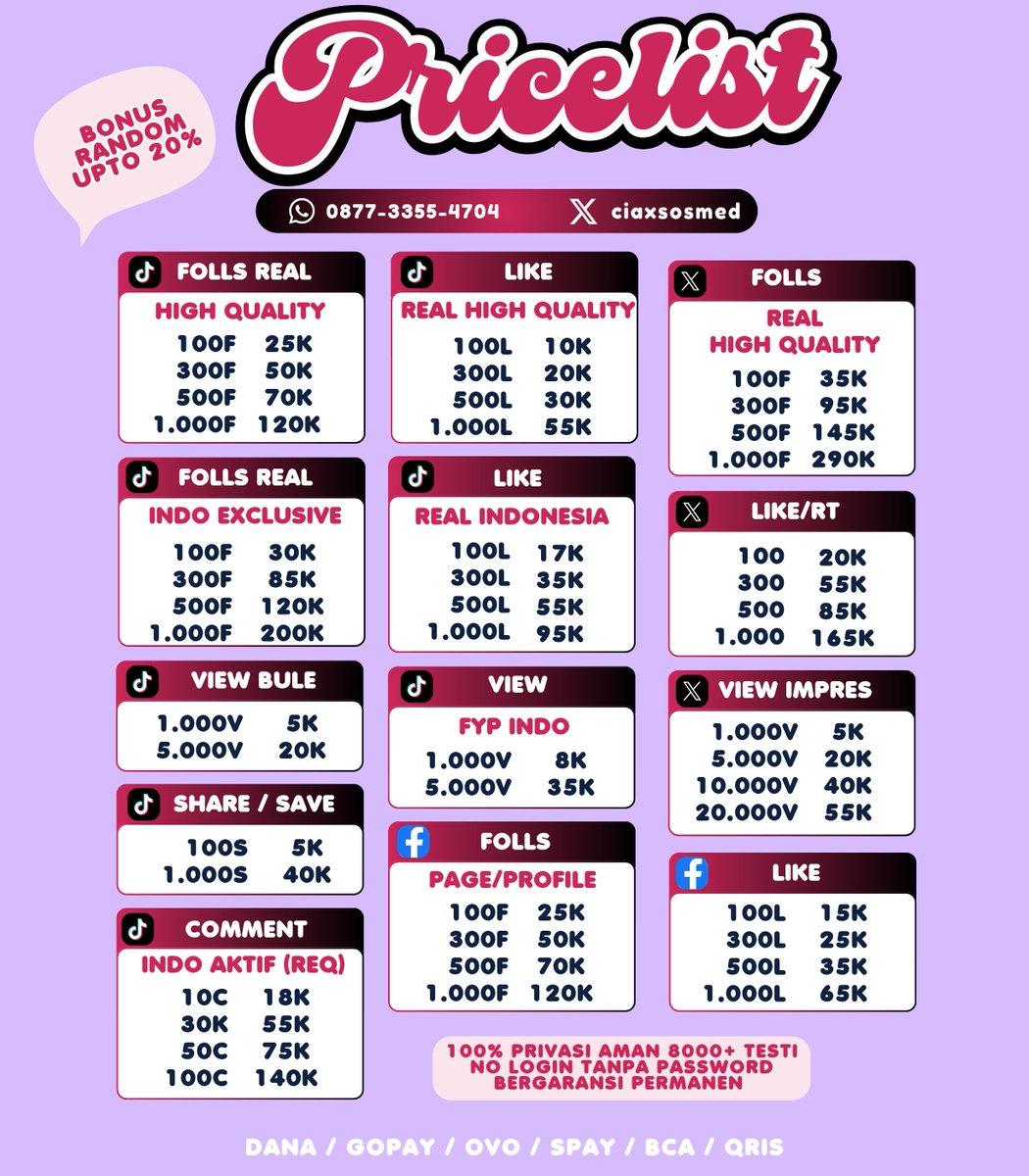 tcuarn's tweet photo. WTS WTB JUAL FOLLOWERS IG INSTAGRAM TIKTOK TT INDO LIKES VIEWS FYP SHOPEE AFFILIATE BUZZER KOMENTAR COMMENT SUBS YT BELI FOLLS FOLLOWER INDONESIA AKTIF FAST PROSES TRUSTED 6K++ TESTI ZONAUANG ZONAJAJAN😍⚡️ https://t.co/YdT0DaPQOY