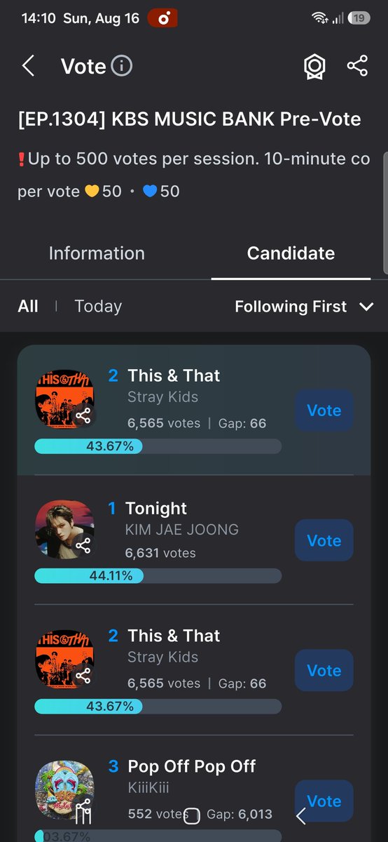 nidstay's tweet photo. Buat nebus 2 kekalahan skz berturut², yuk semangat votenya, kita perlu menang prevote kalau mau kasih grand slam mingdep!

Ongoing prevote
1. Coogoong (Mubank) #2⚠️
2. Ichamp (Showchamp) #2⚠️
3. Mnet+ (Mcd) #1

Upcoming prevote
1. Linc (Inkigayo)
2. Mubeat &amp; muniverse (Mucore) https://t.co/odnxBuOcwD