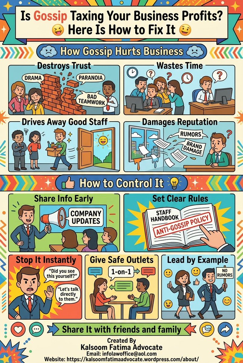 kalsoomfatima's tweet photo. Is Gossip Taxing Your Business Profits? Here Is How to Fix It
#WorkplaceCulture #LeadershipDevelopment #BusinessGrowth #TeamManagement #WorkplaceEthics #CorporateCulture #BusinessLeadership #HRManagement #TeamBuilding #HealthyWorkplace https://t.co/7ipp5fFfG3
