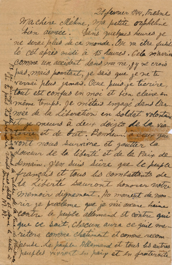 hiddenliburua's tweet photo. Impossible de lire sans avoir le coeur serré la lettre de Missak Manouchian, le matin même de son exécution, à son épouse Mélinée. Fresne, 21 février 1944. https://t.co/fnM5gxsRPF
