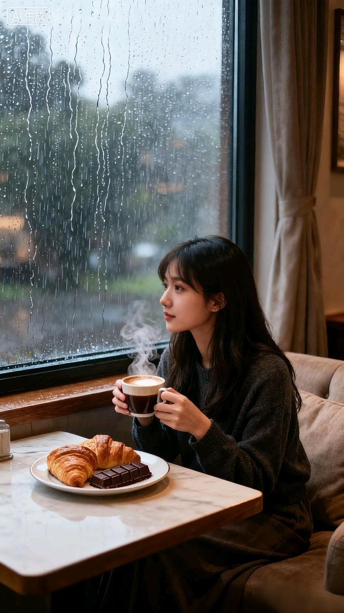 ErinKoepp50504's tweet photo. Just sat by the window watching rain streak down, sipping hot coffee—current mood is soft calm, like a slow, quiet warm hug. https://t.co/TPPDLIT8dp