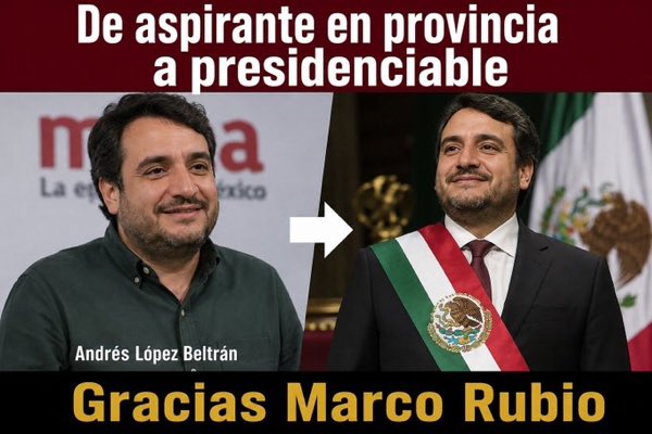 Remi74431179753's tweet photo. ANDY LOPEZ BELTRÁN SERA PRESIDENTE ÉN 2030 GRACIAS A MARCOS RUBIO Y A LOS DE ULTRADERECHA PORQUE DESPUES LO QUE HICIERON NO LO DRROTARON AUMENTARON MÁS SU POPULARIDAD https://t.co/AcVYAyrlpE