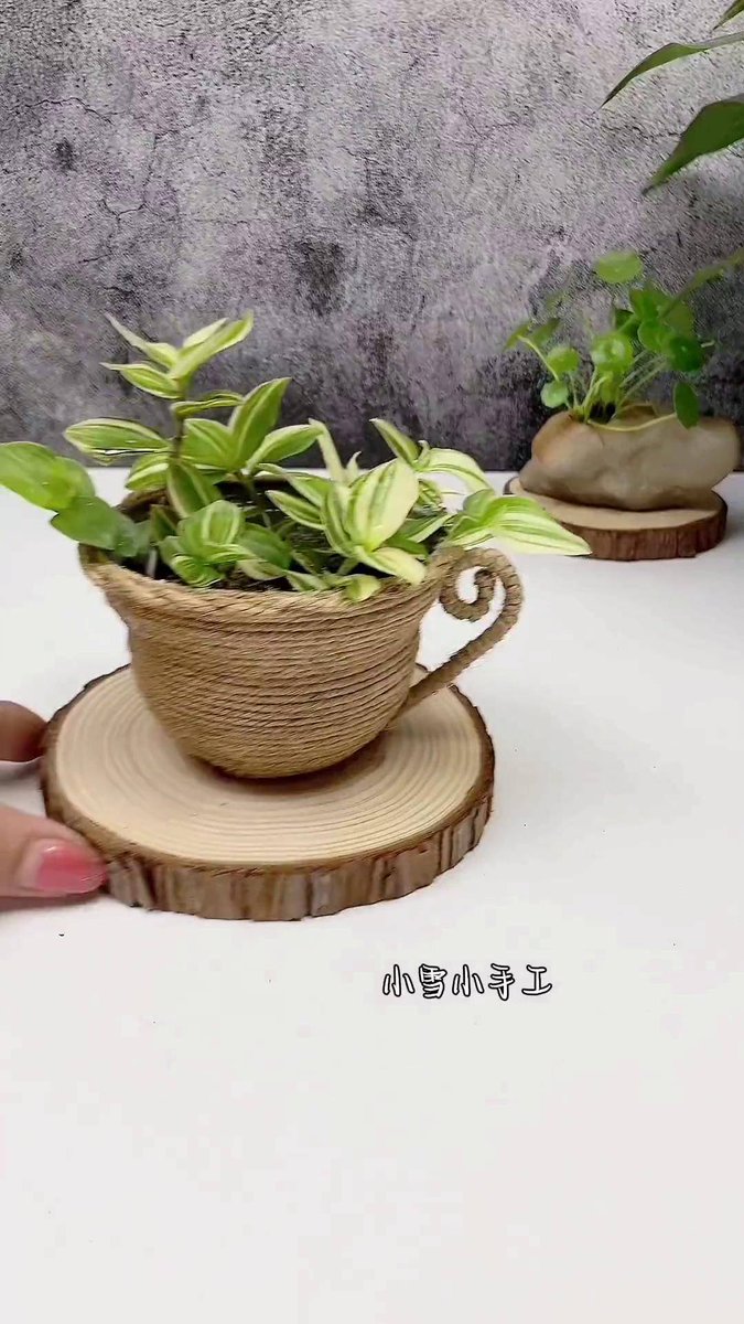 MsrcelunoR's tweet photo. Turn old glass jars into stylish plant holders with just some paint u0026 rope! A cheap DIY that adds cozy vibes to any room https://t.co/KzDaDEijRv