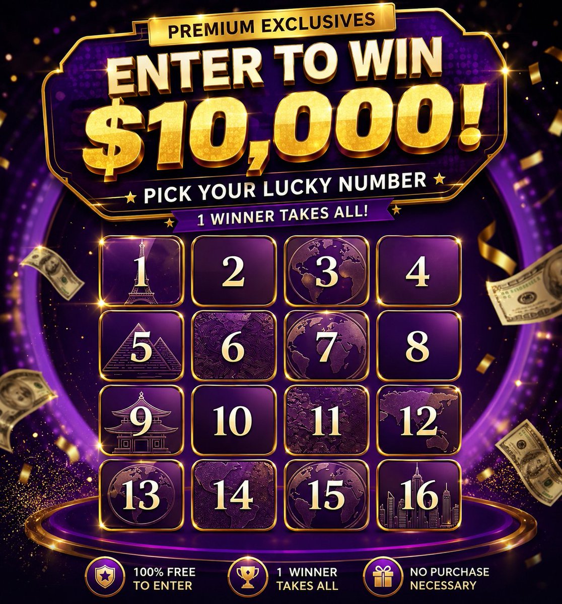 BaitulIslaa's tweet photo. Pick Your Lucky Number &amp; Dream Big! 💰✨
https://t.co/znsw6Rzggs
Choose your favorite number and see where your luck takes you! $10,000. 🏆🎉Which number is your lucky pick? 👇
#LuckyNumber #Giveaway #USA #WinBig #10000Giveaway #GoodLuck #LuckyDraw #Prize #ContestTime #DreamBig https://t.co/CLgZlJB9tN