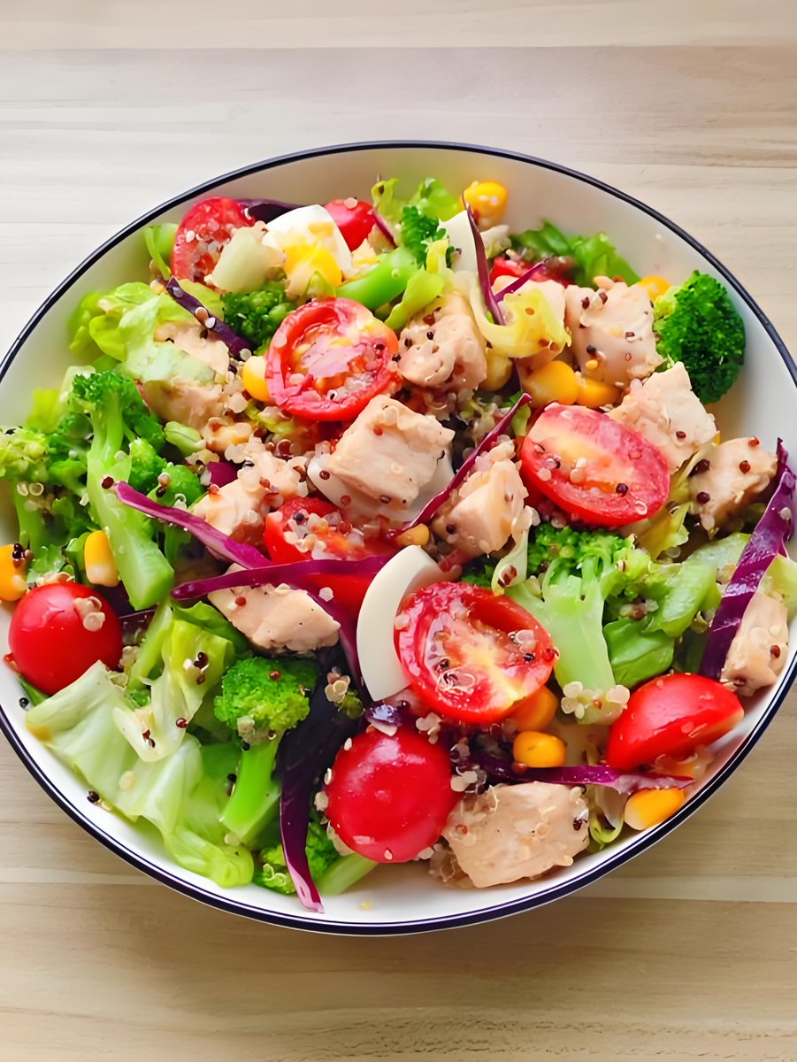 IdealPlumbSoln's tweet photo. Tasty 300-calorie grilled chicken + quinoa bowl, loaded with veggies u0026 a dash of lemon. Perfect for post-workout or a light lunch! https://t.co/P7xbOeWblC