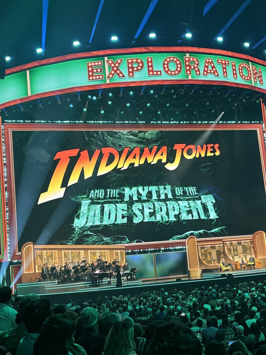 DEADLINE's tweet photo. Harrison Ford announces for the first time ever he is the model for the Indiana Jones animatronic coming to Animal Kingdom 

Plus, the title is revealed: Indiana Jones and the Myth of the Jade Serpent | #D23 https://t.co/yRruZolsrV