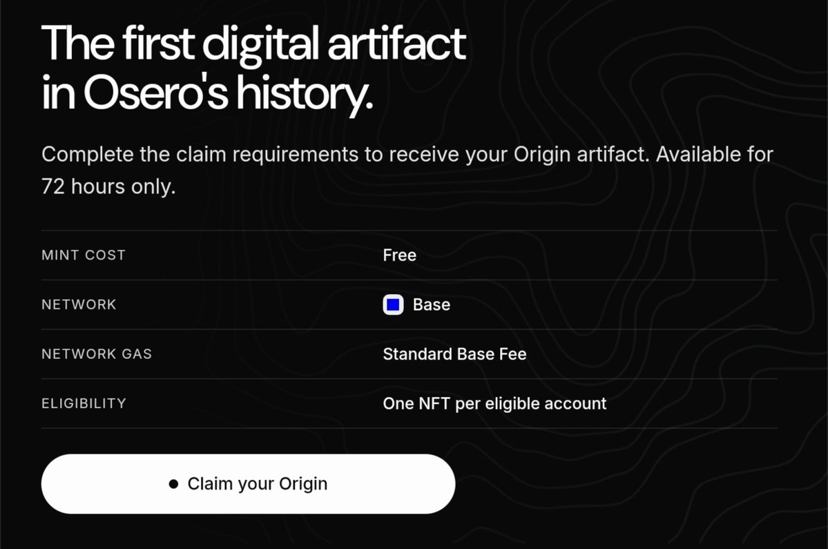 rabbithole786's tweet photo. #Osero Waitlist ($13.5M Fund Raised)

🪜 STEP 1:- 

🧪Link:- 🔗 https://t.co/gq56xGvV8U
- Submit Details

🪜 STEP 2 :- Osero Origin ~ The First Digital artifact in Osero's History. 

ONLY 12 HRS LEFT 
👇 
🧪Mint Link:- https://t.co/sQTGs4PrWn
- Complete Task & Connect Wallet 
- Claim NFT (BASE Network)

#ETHERUM #BASE #stablecoin @OseroHQ #NFT  @get_para #OseroApp