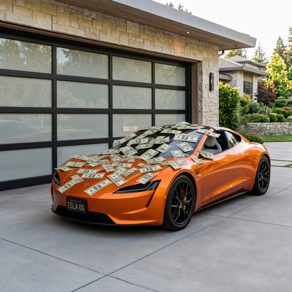 txtesla_'s tweet photo. POV: I'm in love with this metallic orange finish... it totally reminds me of the most famous phone brand's signature color. https://t.co/ey5RNF2jf0