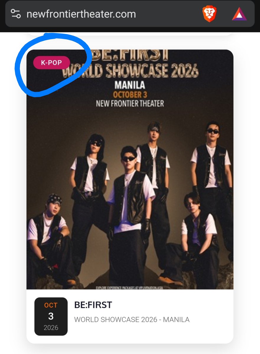 anuraya777's tweet photo. Hello po, @NewFrontierPh . 
Baka pwede pong paki-correct. 
Be:First is JPop po, not Kpop. 
Salamat po. ☺️🫶💙 https://t.co/uzqjAECwMG
