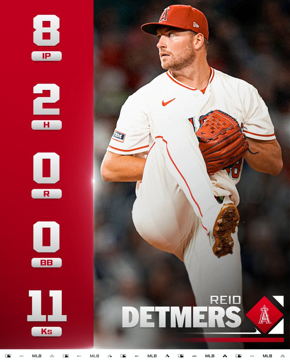 MLB's tweet photo. Reid Detmers tosses 8 shutout innings 💎 https://t.co/6X7fRZ9iUO