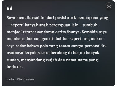Runnilune's tweet photo. Akhirnya aku selesai menulis ini, walau proses yang dilalui cukup panjang. Dipenuhi jeda, berjarak sementara, lalu menarik napas dan terkadang nangis dikit.

Semoga bisa membantu mengurai hal-hal yang barangkali juga sama.

Selamat membaca!

https://t.co/2ijwySOobv https://t.co/S8TuxIj1Yt