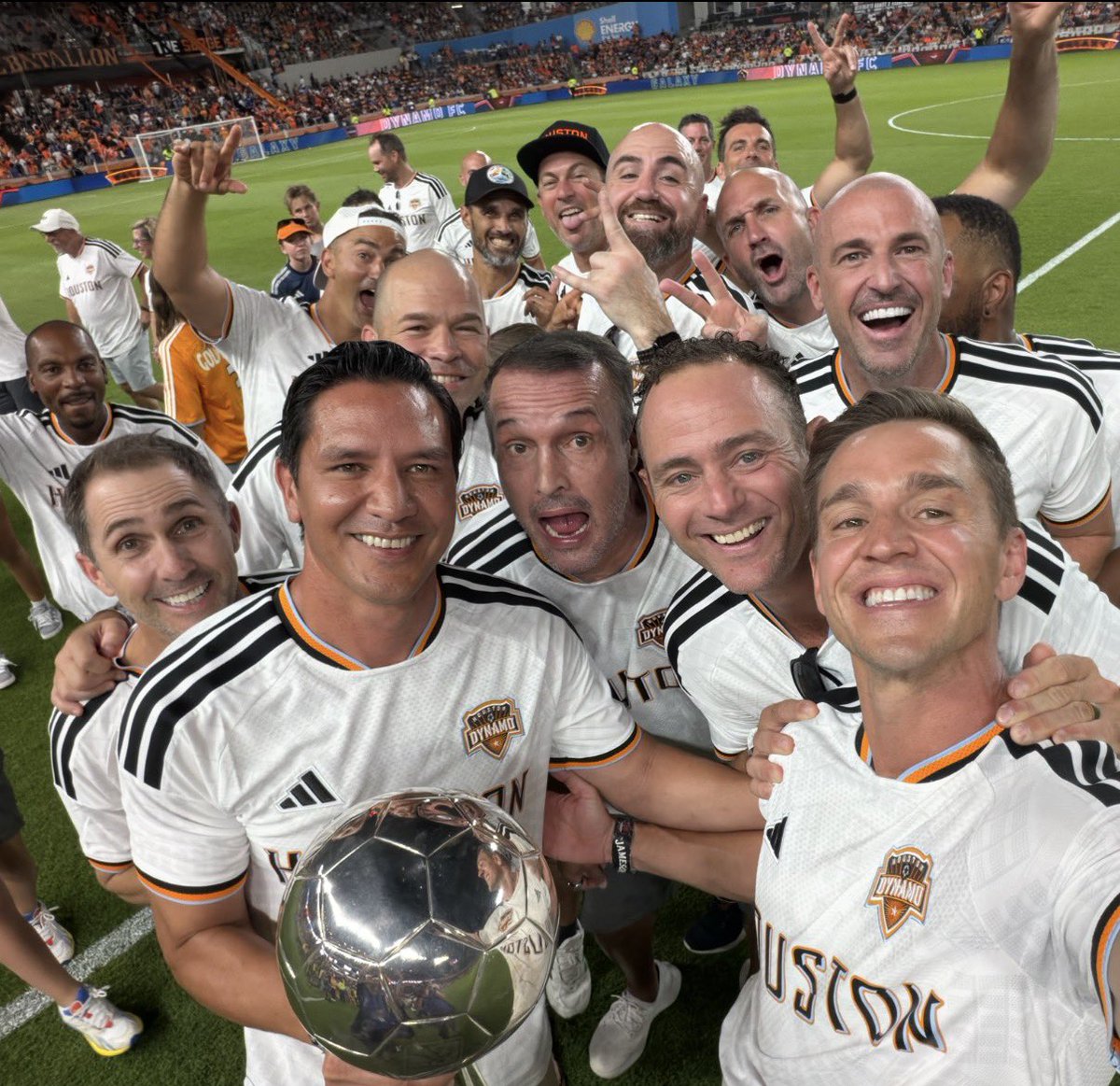 stuholden's tweet photo. Championship selfie. 20 years later — What a team and what a group of guys!!! @HoustonDynamo https://t.co/867z6bD80N
