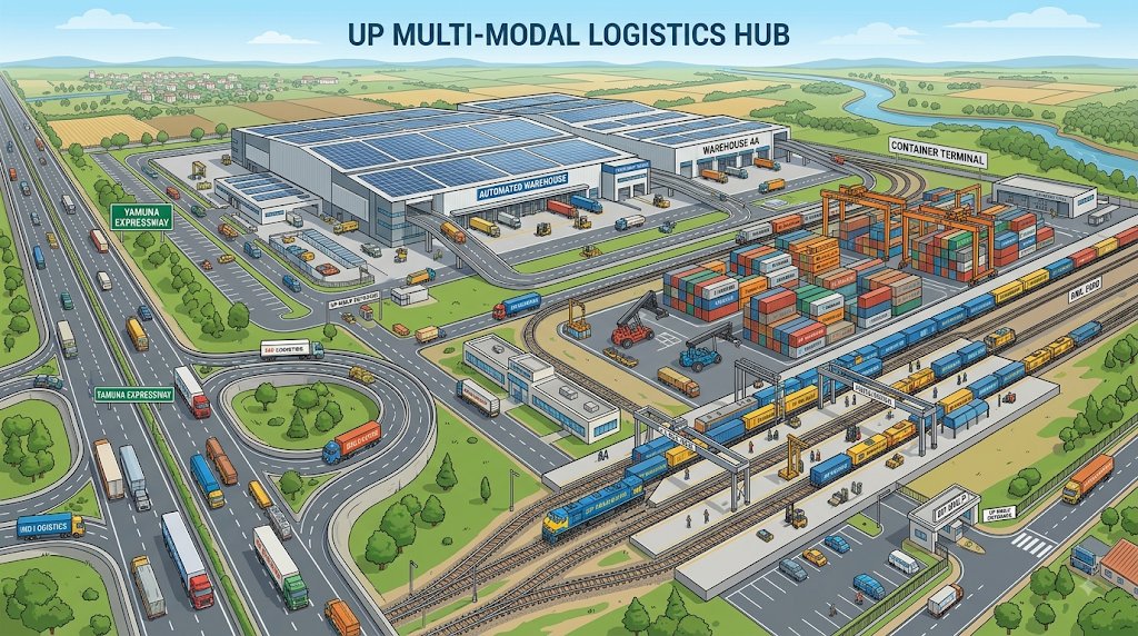 UPDevBuzzzz's tweet photo. 🚛 UP’s Multi-Modal Logistics Policy 2024 aims to attract ₹1,000+ crore projects by integrating road, rail, air & waterways.
With major incentives, the policy seeks to cut logistics costs, boost investment, create jobs and make UP a key logistics hub. 🇮🇳
#UttarPradesh #Logi https://t.co/SDwcFtV1Km