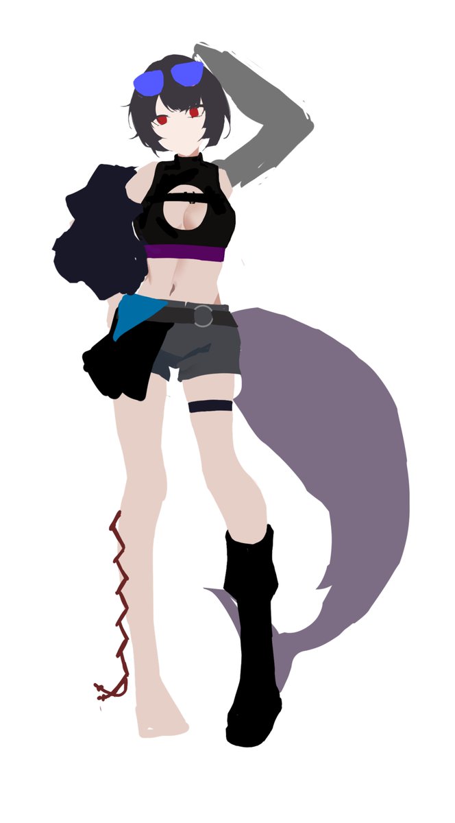 vi_vi_studio's tweet photo. ラフ　衣装イラコンだけ参加する予定だからすぐ描いて終わらそう というか生成AIたくさんいてライバル少なくてクカなんよw
#ゼンゼロ２周年 https://t.co/cLMDTTHtM7