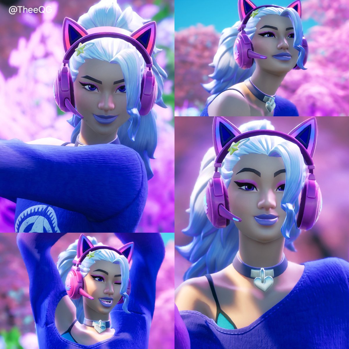 TheeQG's tweet photo. Day 20 of posting a daily collage of Dasha pics bc i have too many. #fortnite #fortography #fortniterunners #dasha https://t.co/nXladwymrN