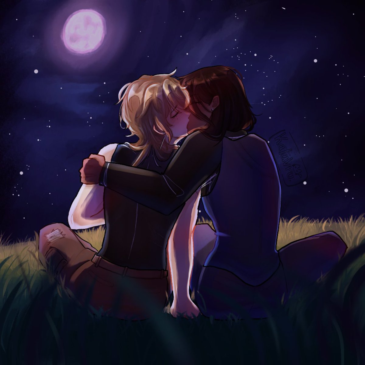 katavru_0's tweet photo. I HATE drawing backgrounds so much.. I’m gonna try to practice them more though, using Crowe’s gorgeous moonlit scene 💕 #crowe #TKaTB_VN #thekidattheback https://t.co/LnaTCcprCa