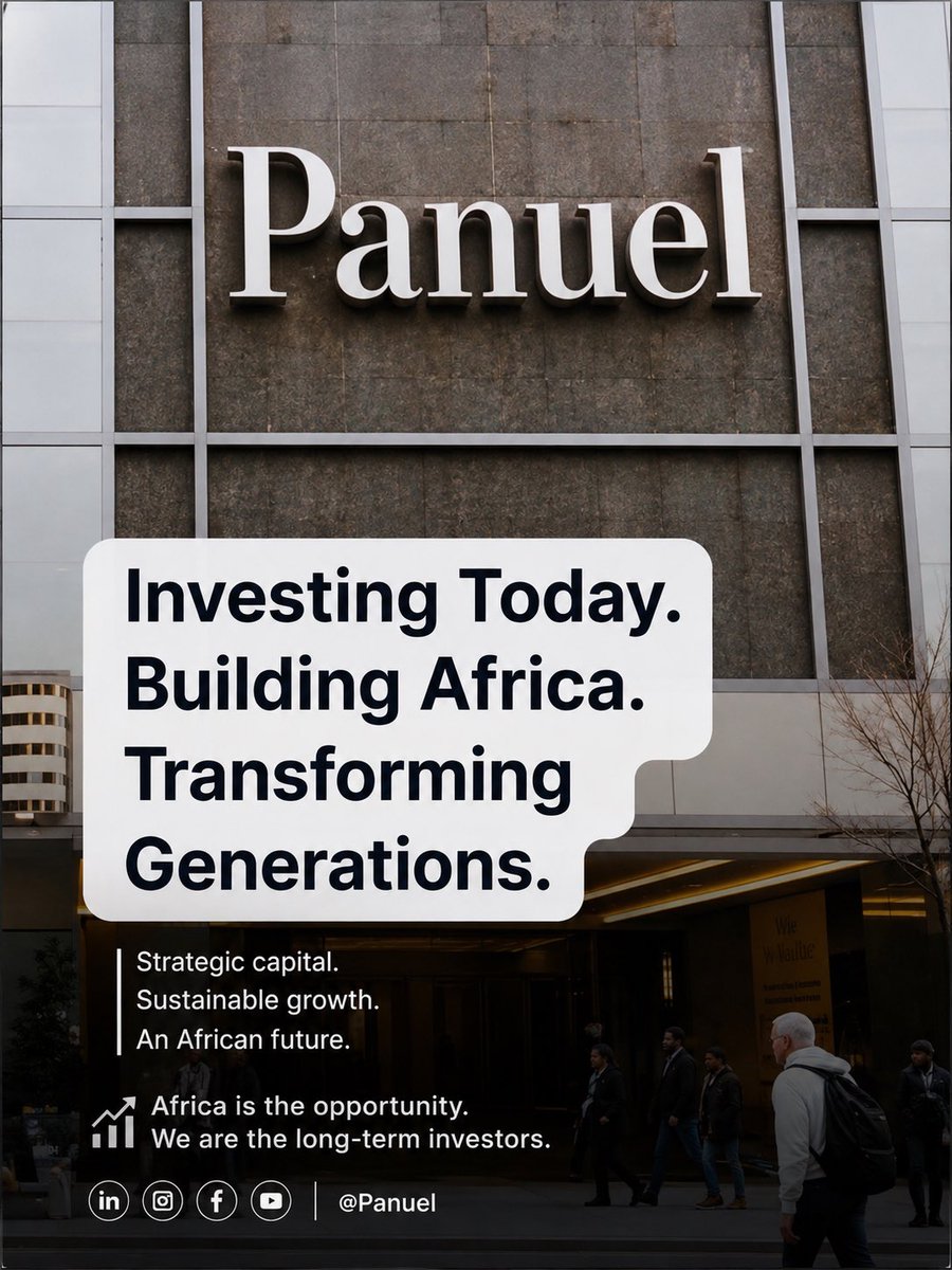 PanuelShipping's tweet photo. At Panuel, we believe long-term value is created by investing in businesses, infrastructure, industries, and ideas that strengthen Africa’s economic future.
Africa’s future is being built today.

#Panuel #InvestingInAfrica #AfricaInvestment #AfricaRising #panuelhq https://t.co/y7JKKsllrd