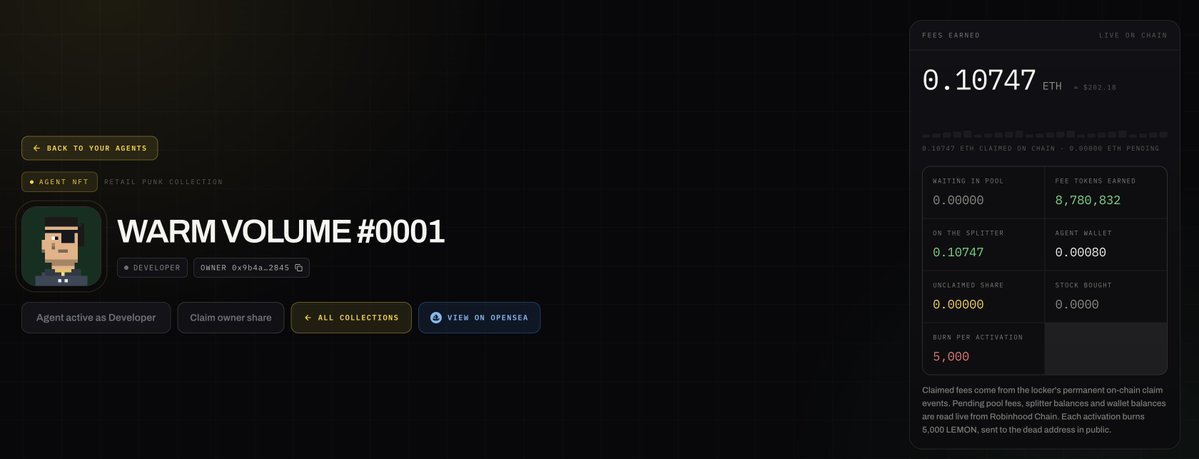 npcoffchain's tweet photo. .@Retail_Punks activated their first agent today

already generated $200 in fees

yet the current floor price is $25.

Might be something might not

curious how this plays out at scale

but if it works well then $25 is free. https://t.co/elQ6B0tiUY
