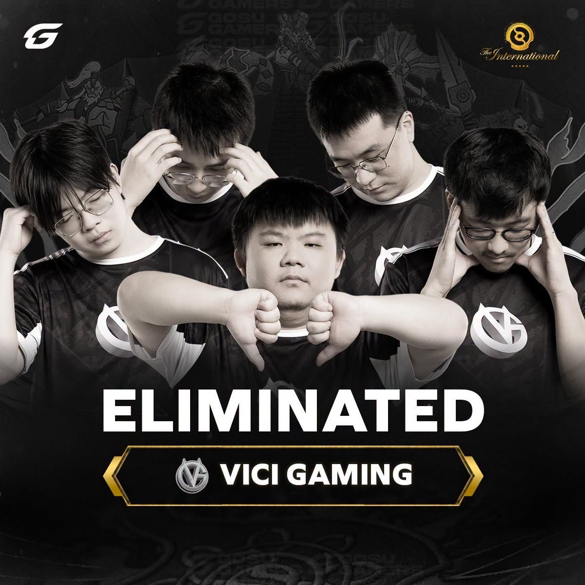 GosuGamers's tweet photo. The first elimination series is over! ๐ท
#TeamFalcons move forward and another chinese hope, #ViciGaming, are eliminated from #TI2026 https://t.co/XwCr5Qejf9