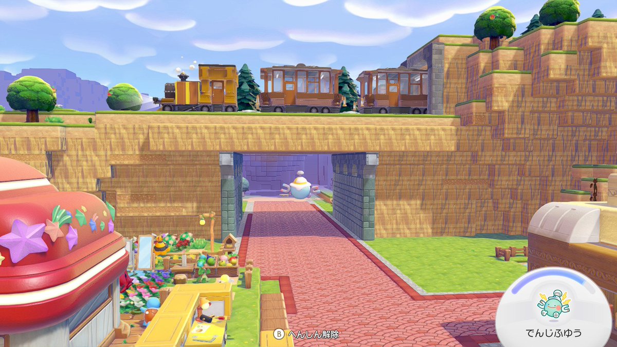 usapnk's tweet photo. 遺跡あたりのトンネルを整備して、列車開通しました🚂YouTubeで一目惚れした列車ぜったい作りたかったのほんと可愛くて大満足！大感謝！お墓の先のトンネルもそのまま活かして、抜けたところには駅を作りました🌷通るたび楽しい踏み切りがあるので安全に行けます
#ぽこあポケモン https://t.co/EyBUOYcqsk