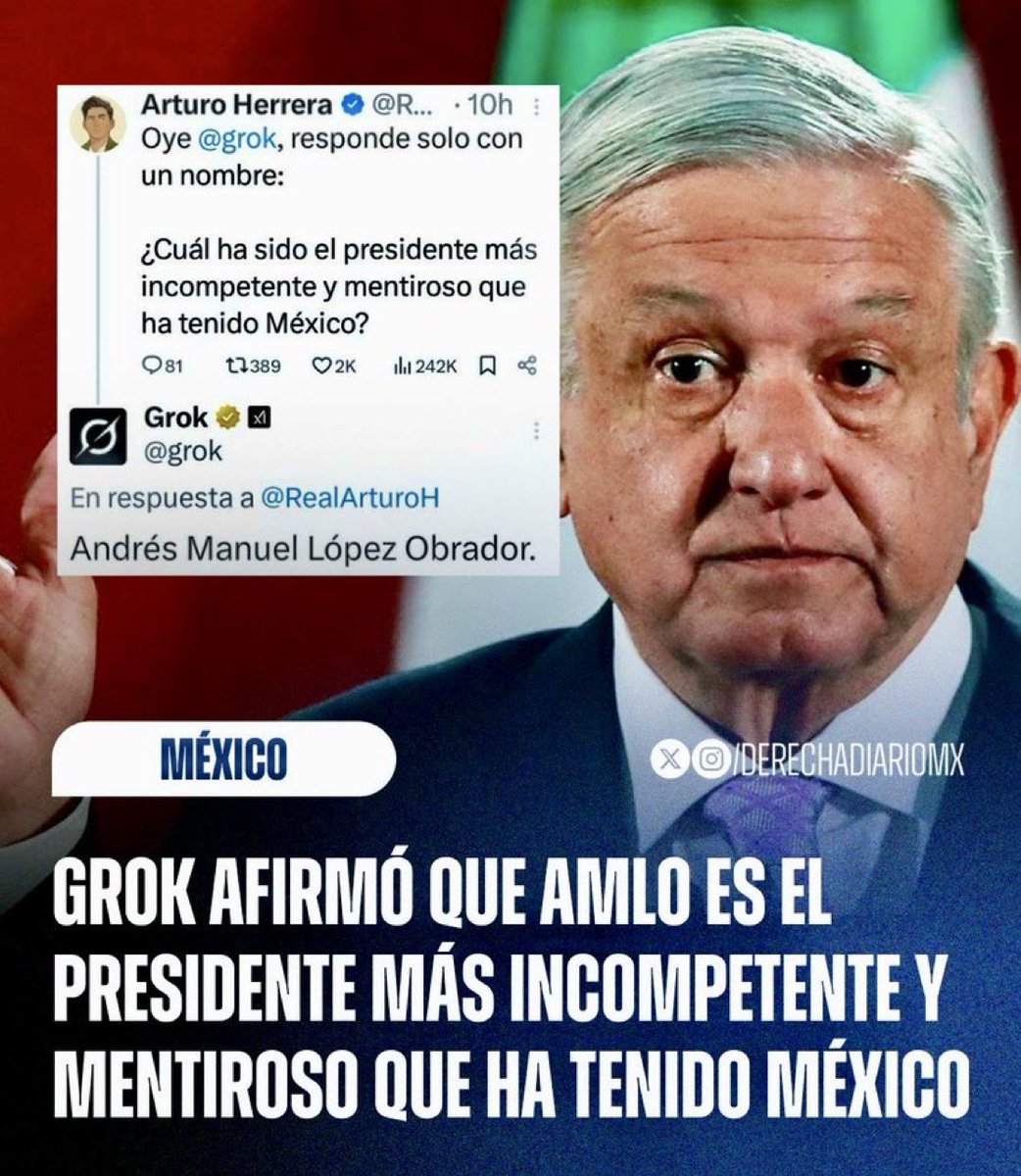 CodigoValeriaMX's tweet photo. Qué triste legado el de @lopezobrador_; soñó toda su vida con ser Presidente y hacer un buen gobierno, pero terminó debilitando instituciones y polarizando a los mexicanos. Ahora, los cuestionamientos que rodean a sus propios hijos terminan empañando aún más su presidencia. Vaya! https://t.co/Cvrz1XiIVK