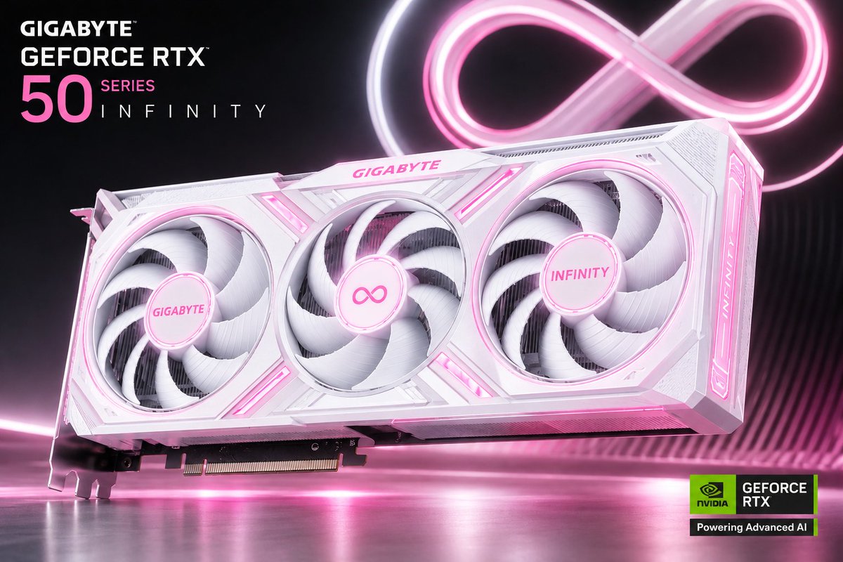 HeathSumm's tweet photo. My version of the Gigabyte 50series cards. I'd love to see companies do gpus in various colors and accents #40infinity https://t.co/jWH3eEH91I