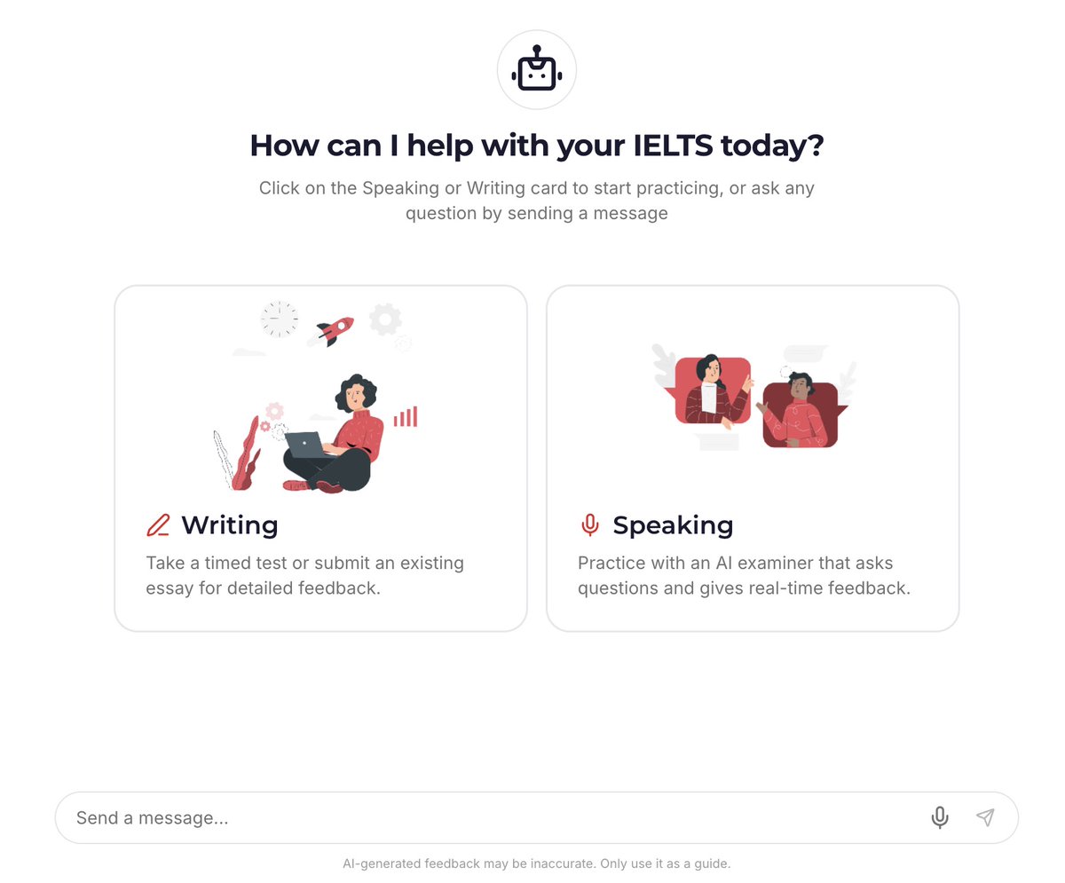 ikhwanuddin's tweet photo. buat latihan writing dan speaking IELTS mungkin ada yang mau coba

hilangkan spasi di tautan ini:

examinai.vcuong .com/chat https://t.co/4JWwgoIg9l