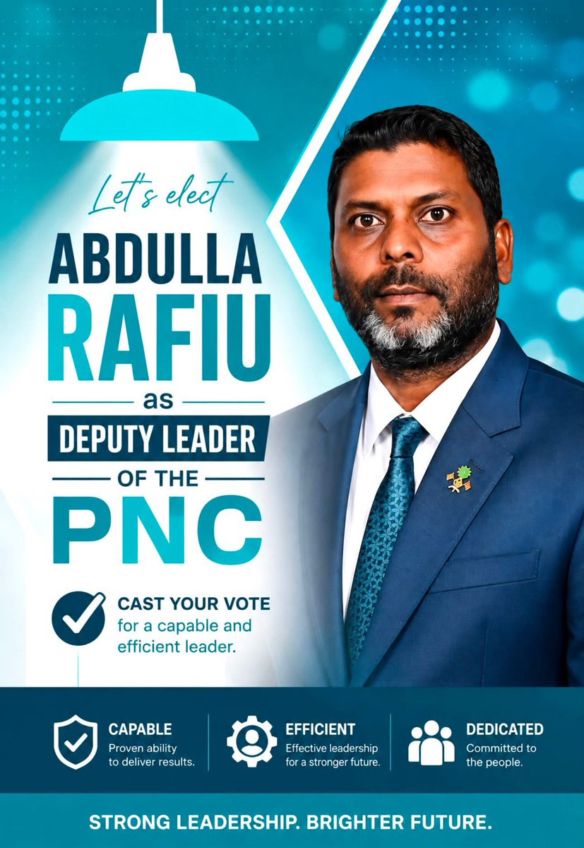 Nabyl_xamyl_'s tweet photo. F o r
T h e
V i c e P r e s i d e n t
O f
P N C 👇
🗳️
@AbdhullahRafiu 🩵
#Vote4Rafiu
#Rafiu4PNCVP
#PNCCongress https://t.co/UfnDiCQo34