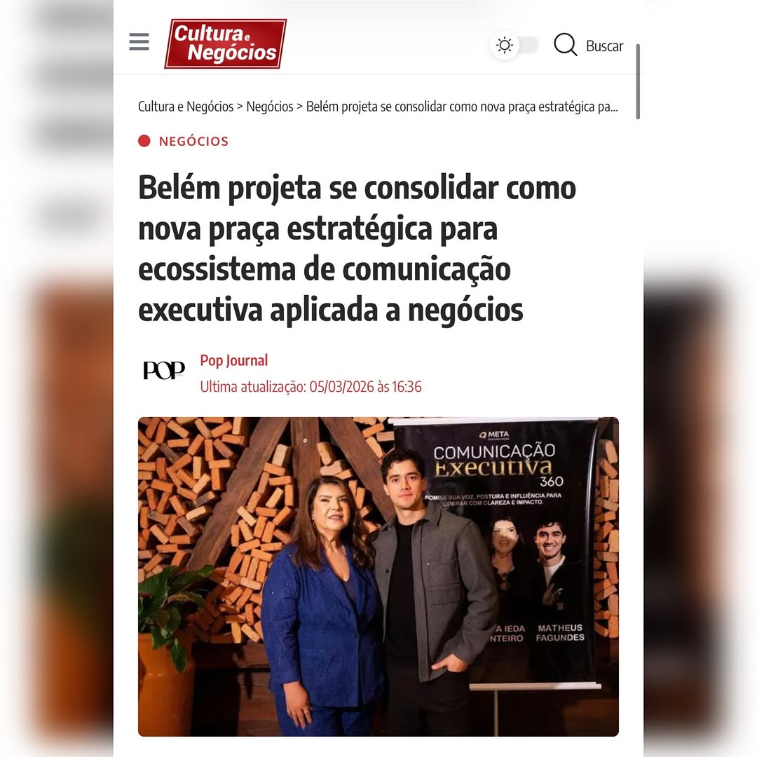 mathfagundeoj2y's tweet photo. Muito feliz em ver o trabalho que estamos construindo ganhar espaço na mídia nacional.

É um privilégio fazer parte do nascimento de algo que acreditamos tanto. O Comunicação Executiva 360 nasce em Belém como um Ecossistema que conecta empresários, c... https://t.co/iysSCYoY1w