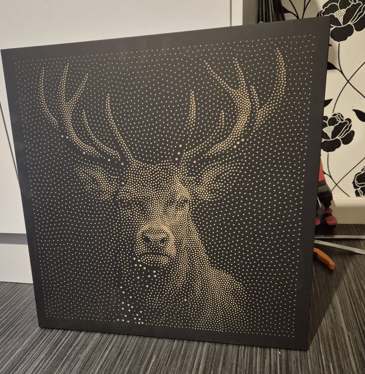 agmjoiner's tweet photo. Few bits of stipple art i made on the cnc , tge images are created by boring thousands of holes 
#celticfc 
#kasperhøgh
#stippleart 
#highlandcoo https://t.co/PG5PfxIutn