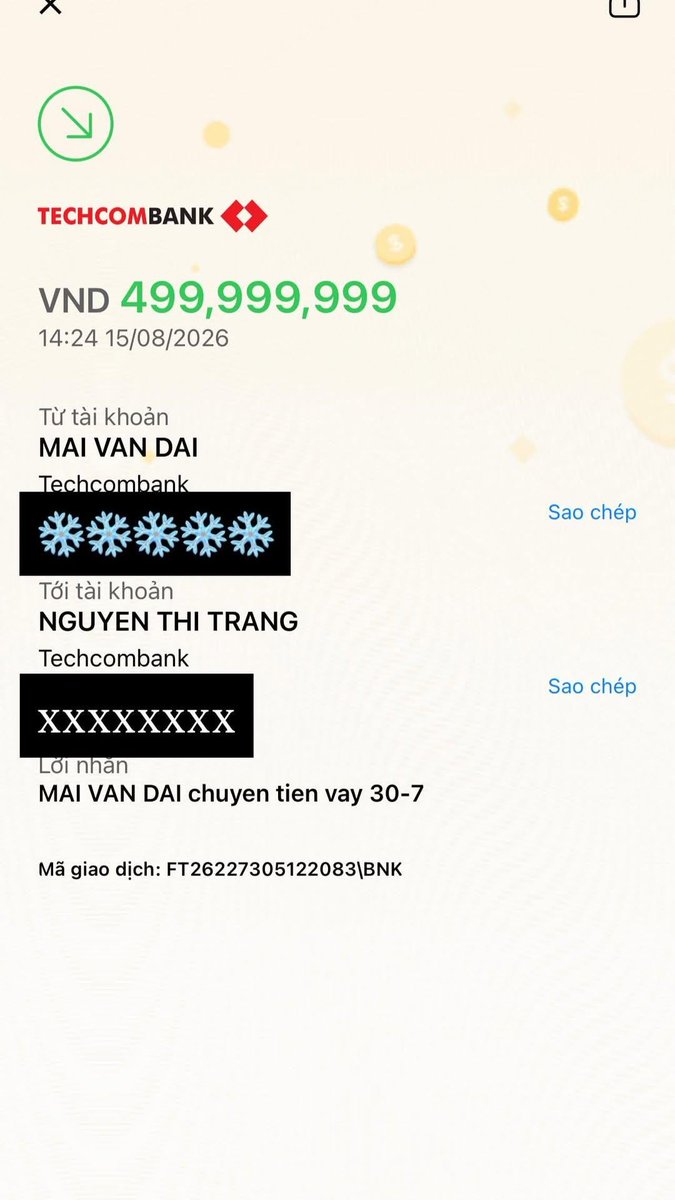vananh19902's tweet photo. Liệu có phải lừa đảo ko mn
Chuyện của b mình đùa như thật á🥺🥺
Ck nhầm 500tr nhưng chỉ ck xin lại đúng 1 lần. K 1 chút lo lắng.
Sau khi nhận được thông báo b mình đã:
- Gọi ngân hàng phong toả tài khoản, hẹn T2 lên ngân hàng làm việc để ngân hàng tự liên hệ hoàn trả.
- Báo chính quyền ( Công an phường và PCS tội phạm )