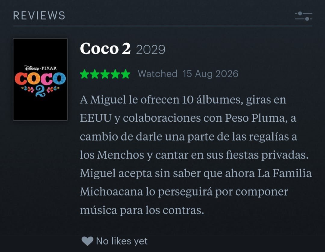 Jamsanderys's tweet photo. WTF, como que en Coco 2 sale peso pluma https://t.co/HoTl8id5wl