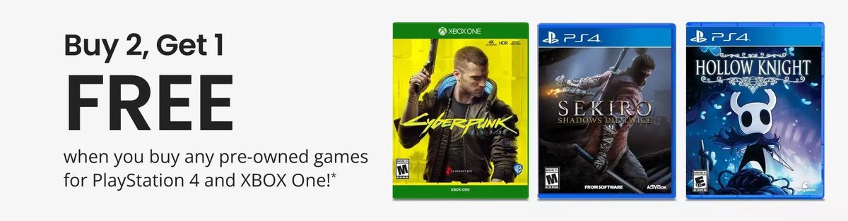 Wario64's tweet photo. Buy 2 Get 1 free preowned PS4/XBO games at GameStop https://t.co/TyMergqqHg #ad https://t.co/USmZanaA7I