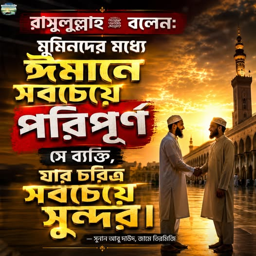 AmaderN86558's tweet photo. রাসুলুল্লাহ ﷺ বলেছেন:
“মুমিনদের মধ্যে ঈমানে সবচেয়ে পরিপূর্ণ সে ব্যক্তি, যার চরিত্র সবচেয়ে সুন্দর।”
— সুনান আবু দাউদ, জামে তিরমিজি
#নাটোর
#হাদীস https://t.co/c0dCrUo2r3